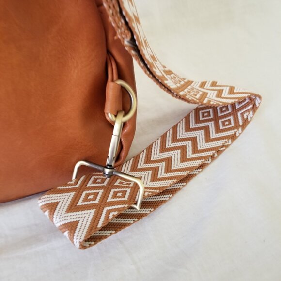 NEW! Faux Leather Shoulder/Crossbody Bag w/2-Zipper Sections & Detachable Strap - Picture 13 of 15